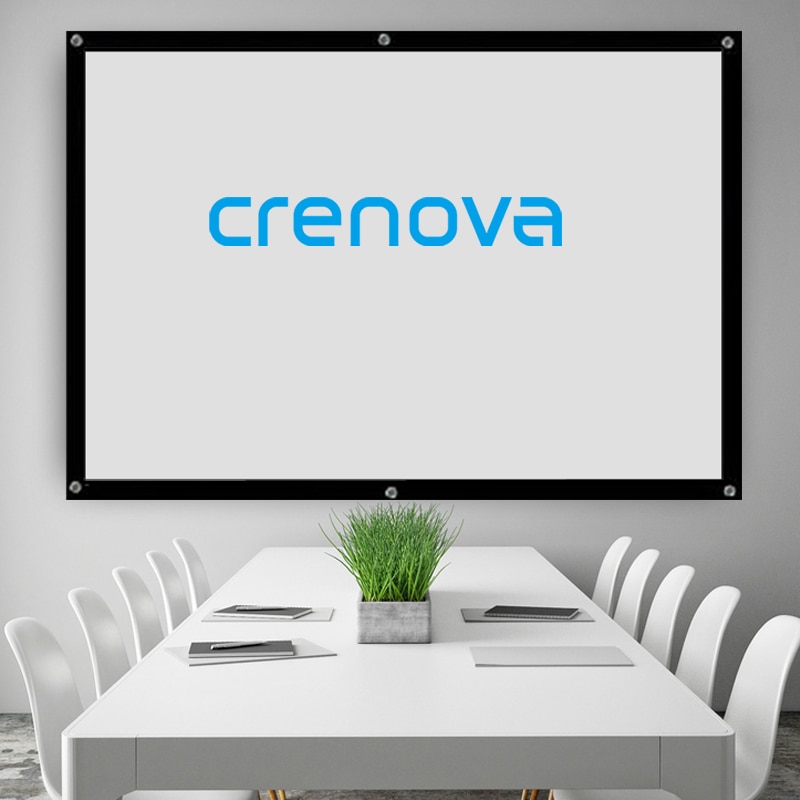Crenova projektionsskærm udendørs hvid klud materiale understøttelse hjemmebiograf film led projektor 4:3 60 72 84 100