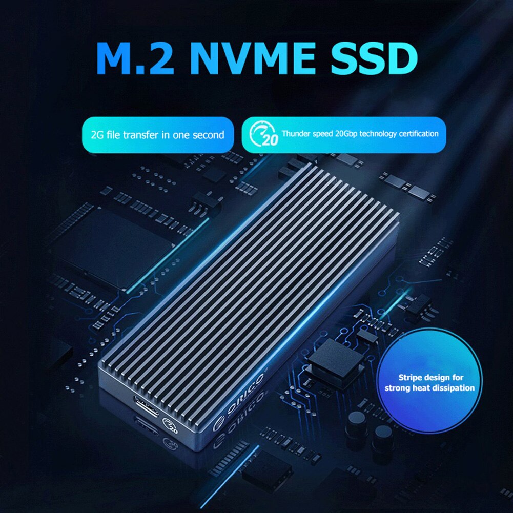 オリコM2PAC3-G20 20 5gbpsの高速モバイル外部ハードドライブのエンクロージャusb 3.2タイプc M.2 nvme mキーb + mキーソリッドステートケース