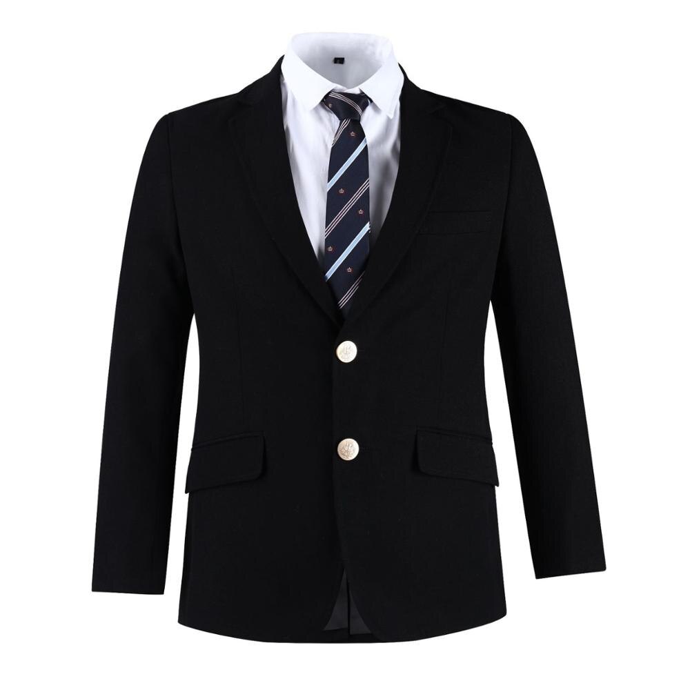 Preppy style japonais DK m. Costume veste hommes homme étudiant uniformes costume vestes: Black / L