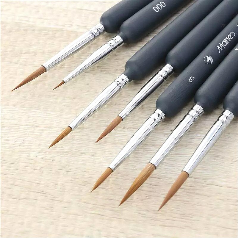 10Pcs/set Nylon Artist Paint Brush Watercolor Acrylic Wooden Handle Oil Painting Brushes Art Supplies Stationery