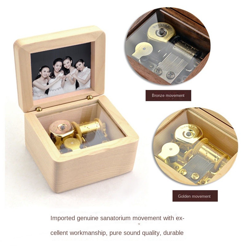 Music box with photos wooden music box Sky City music box birthday wedding home decoration