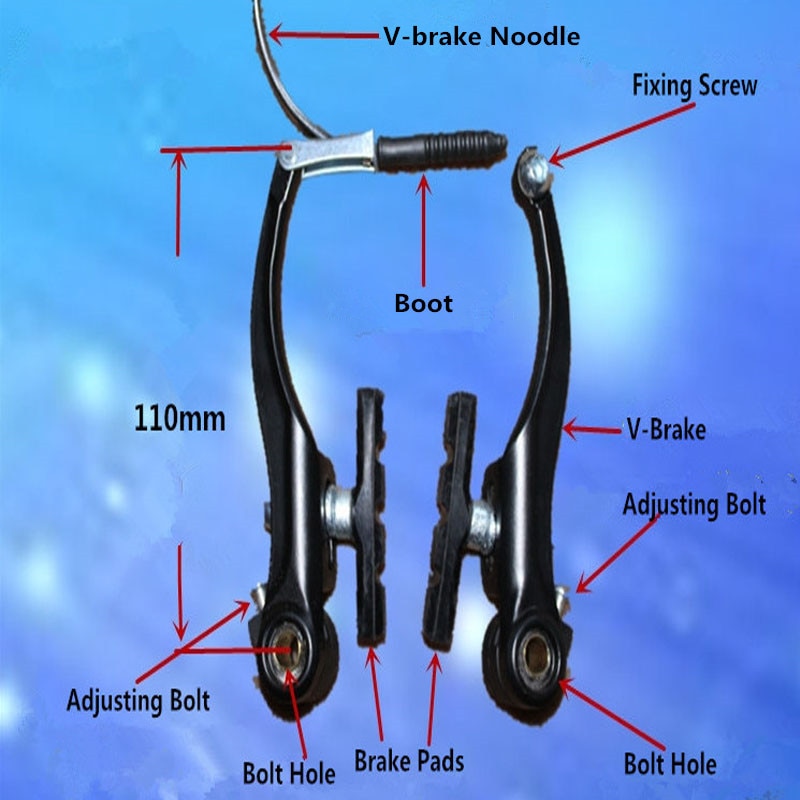 Juego de frenos en V para bicicleta de montaña, incluye 1 par de pernos y pastillas de freno en V, piezas de ciclismo