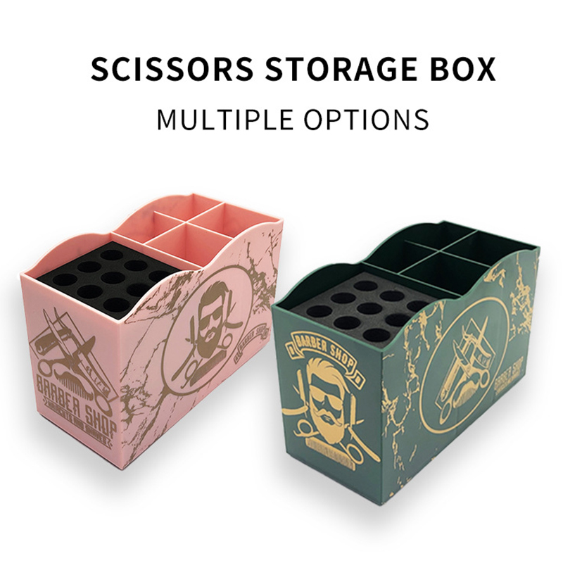 Suministros de peluquería para barbería, caja de almacenamiento para peines, soporte para tijeras, organizador, estante para peluquero, accesorios de salón
