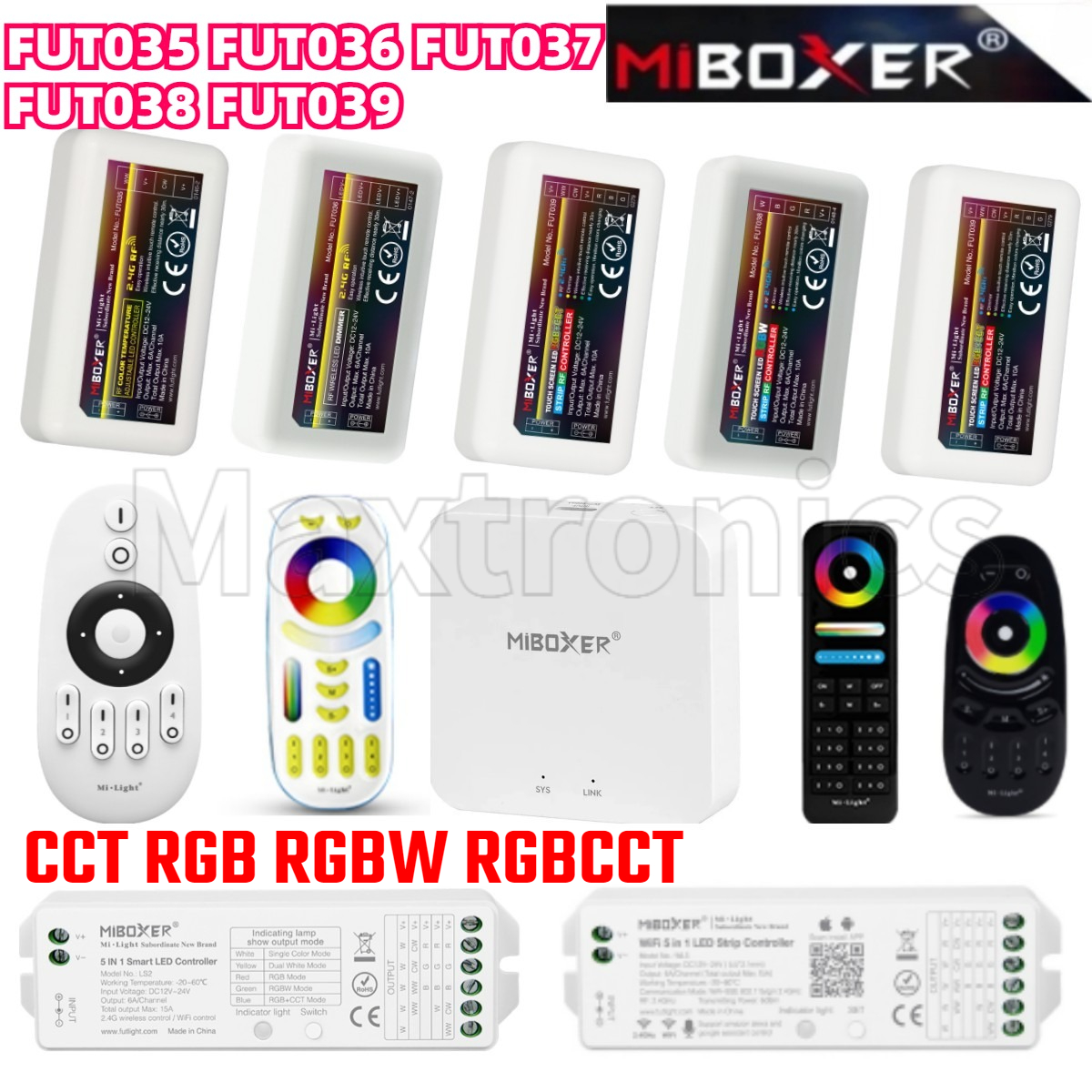 Miboxer fut 036 fut 038 fut 039 fut 096 wl5 wl- box 2 milight  rf 2.4g fjernbetjening lysdæmper cct rgb rgbw rgbcct til led strip lys