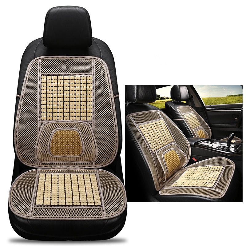 Asiento de coche para las cuatro estaciones con una sola pieza de almohadilla fresca, cojín de asiento de bambú transpirable de verano, Ventilación de Estera de bambú