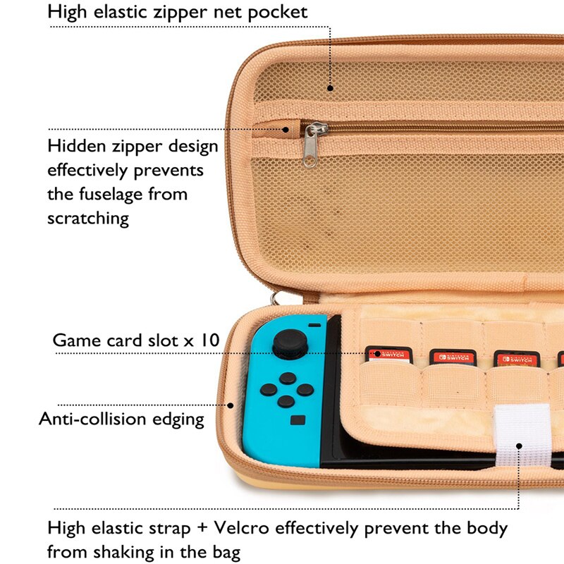 Bolsa de almacenamiento de silicona para Shiba Inu Switch, funda dura de poliuretano resistente al agua, estuche de transporte para NS, accesorios para Nintendo Switch