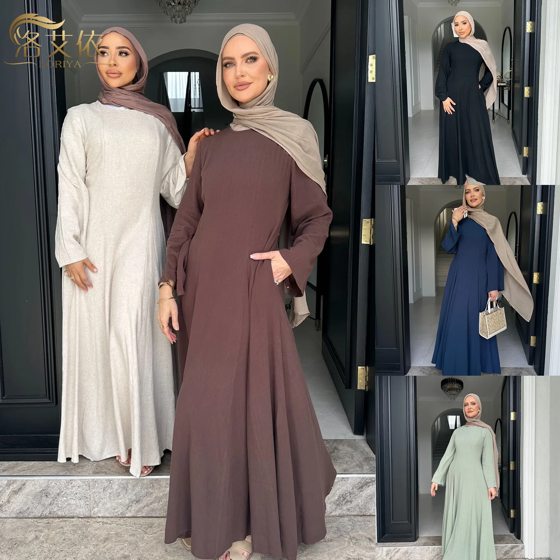 Roupas para mulheres muçulmanas sólido robe malaio turquia dubai zíper cardigan robe moda simplicidade vestido de verão abayas para mulher