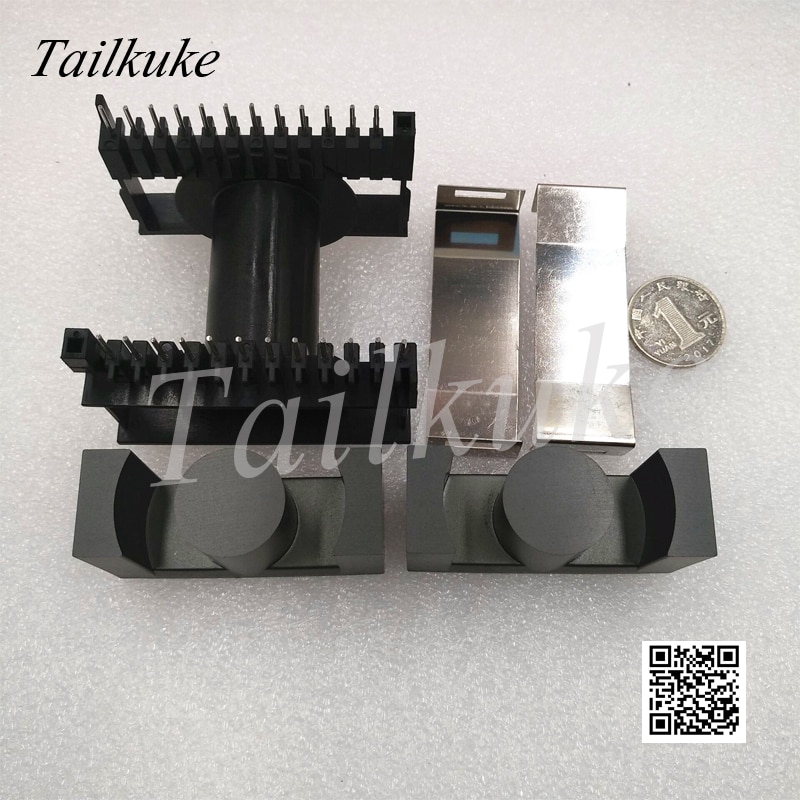 ETD59 / EC5962 Manganese Zinc Ferrite Core Horizontal 12 + 12 Skeleton High Frequency Transformer Core PC40