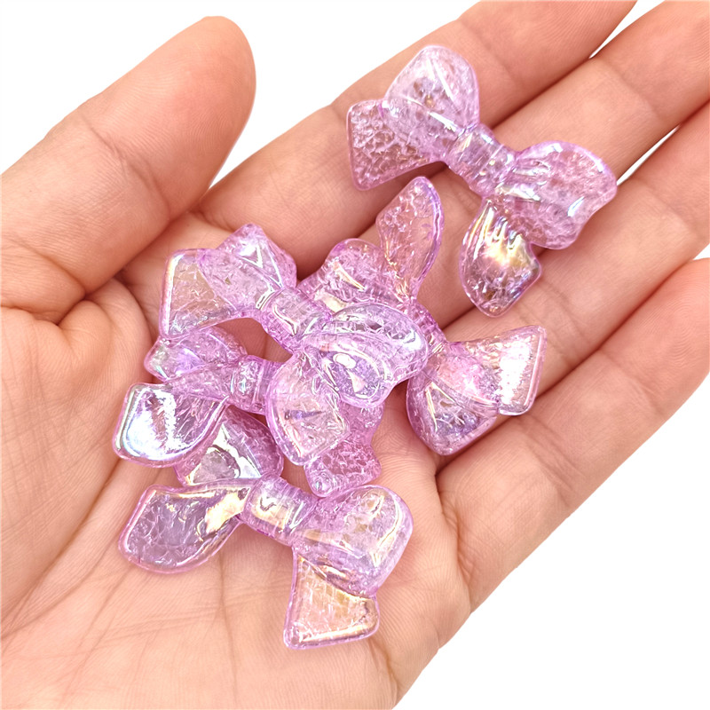 Perles scintillantes avec nœud papillon, bijoux de bricolage, accessoires exécutifs, matériel de bracelet, , 5 pièces: Violet
