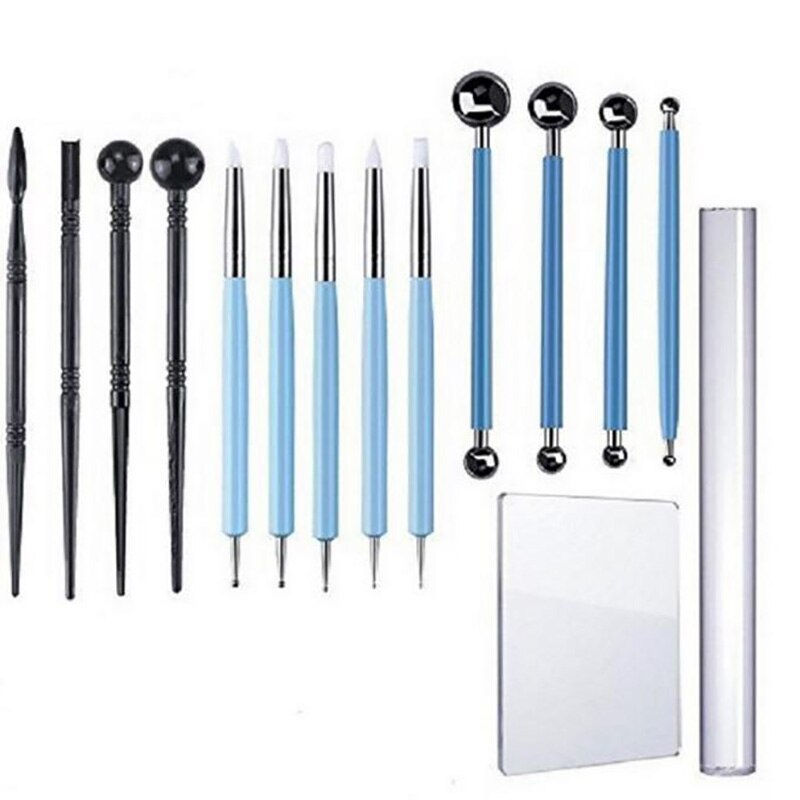 Polymer Clay Tools Modeling Clay Sculpting Tools Dotting Pen Silicone Tips Ball Stylus Pottery Ceramic Clay Indentation Tools: Set of 15