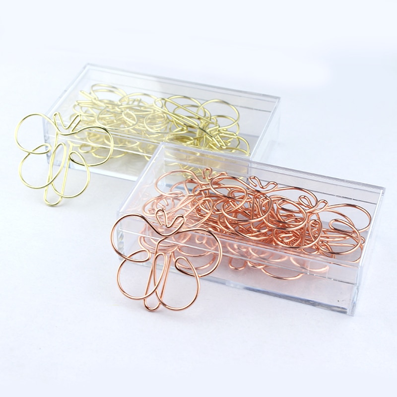 Pince à papier en forme de papillon Rose or, Mini épingle mignonne, épingle créative, accessoires de Table de bureau, Clips métalliques pour planificateur