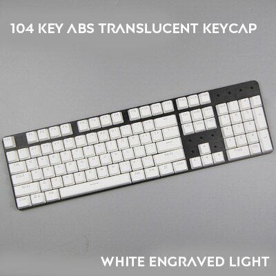 108 Keys OEM Profile Double Shot Backlit Keycap IKBC Filco Keycaps For Cherry MX Switch Mechanical Keyboard: White