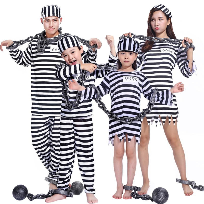 Halloween costume bloody prisoner clothes adult male prison uniform violence female child prisoners serving prison uniform