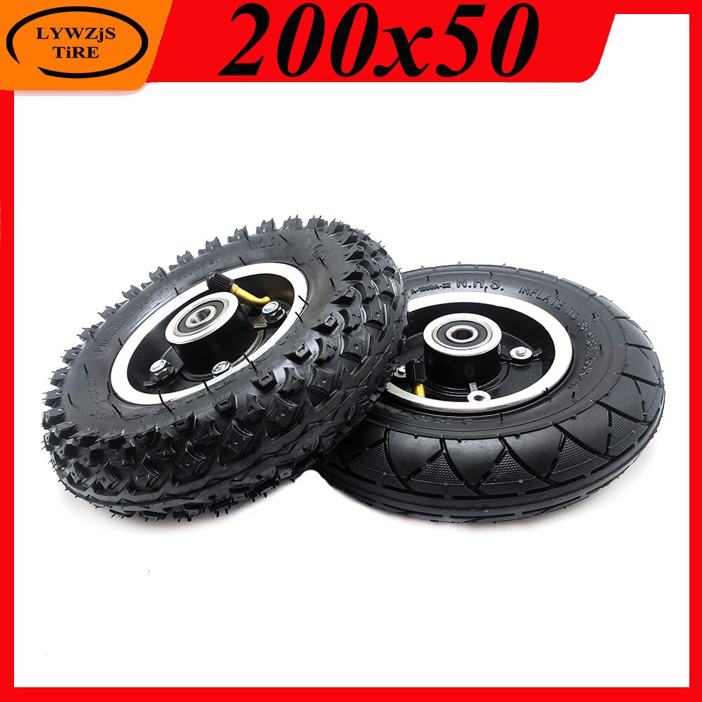 Neumático de rueda delantera de 200x50, rueda inflable de 8 pulgadas, interior y exterior con Llanta de Aleación para piezas de Scooter eléctrico, 200x50