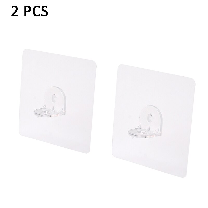 Adhesive Wall Hook Wall Hanger Transparent Suction Cup Sucker Hook Layered Partition Bracket Triangle Bracket Support Shelf Hook: 2 PCS