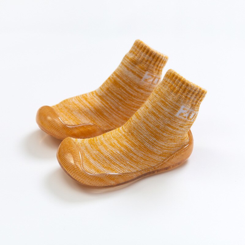Baby Jongens Meisjes Sok Schoenen Antislip Vloer Sokken Baby Zachte Rubberen Zool Peuter Schoenen Baby Sokken Met Rubberen zolen Baby Spullen: Yellow / 6-12M