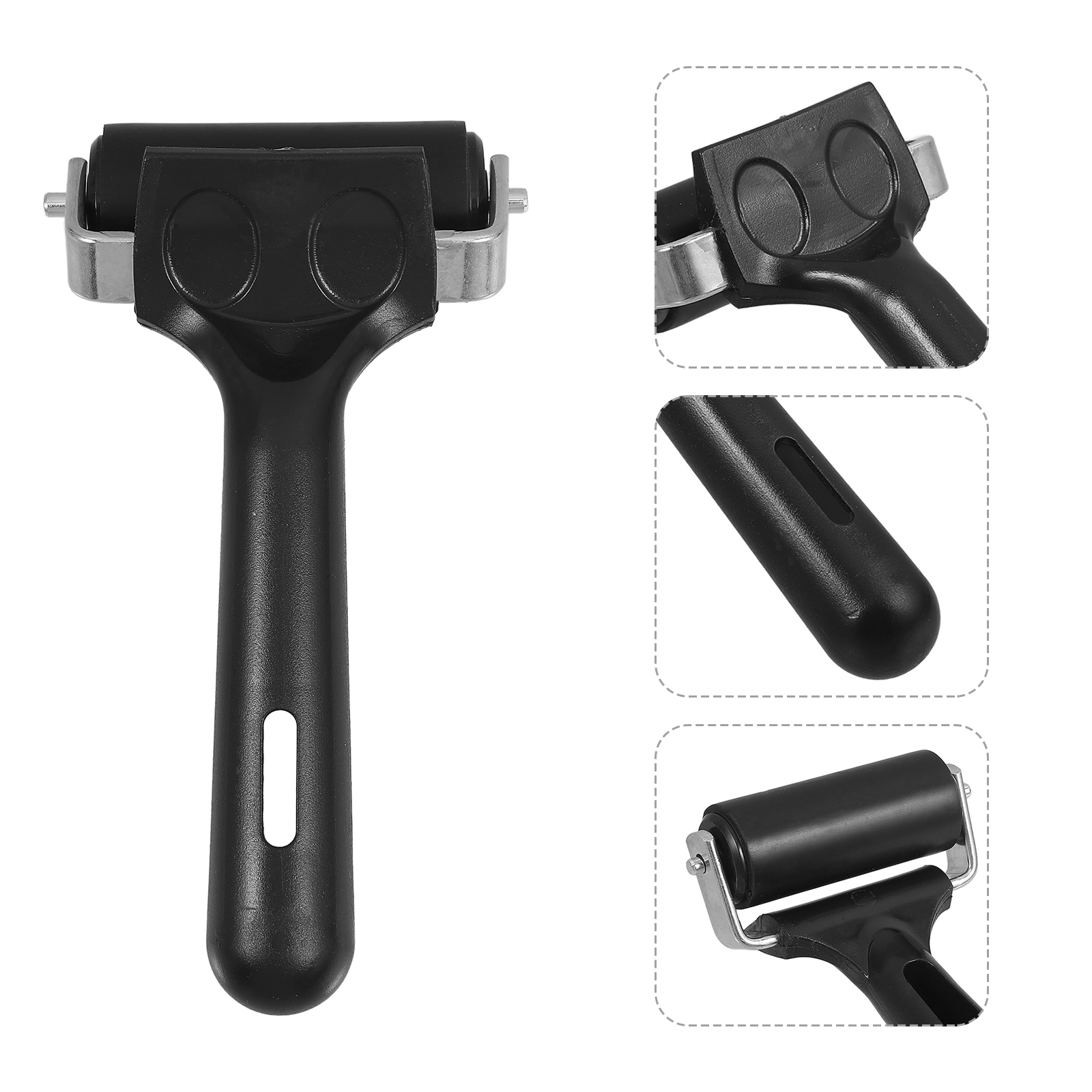 Rolo de borracha com estrutura de metal resistente para ferramentas de construção de fita antiderrapante, ferramentas de tinta e estampagem