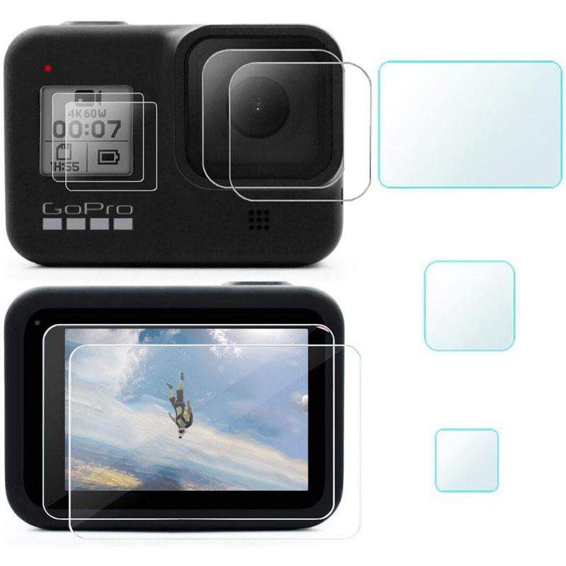 Gehard Glas Lens Scherm LCD Beschermende Film Protector Cover Case Voor GoPro Hero 8 Zwart Go pro Hero8 Action camera