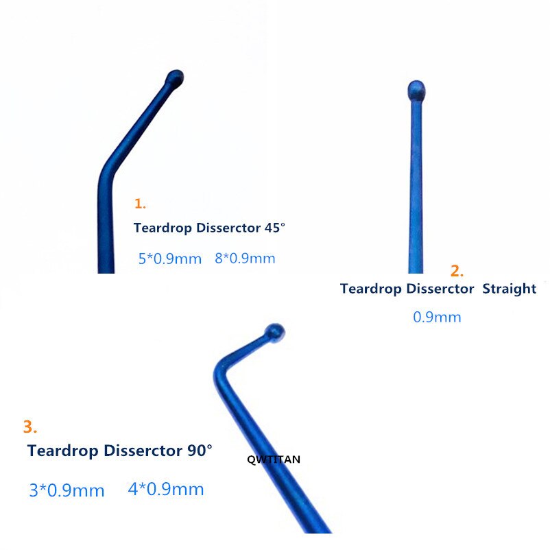 Micro Nerve pull Hook Titanium Micro Spatula Dissectors Micro Curette 21cm Vessel Hook