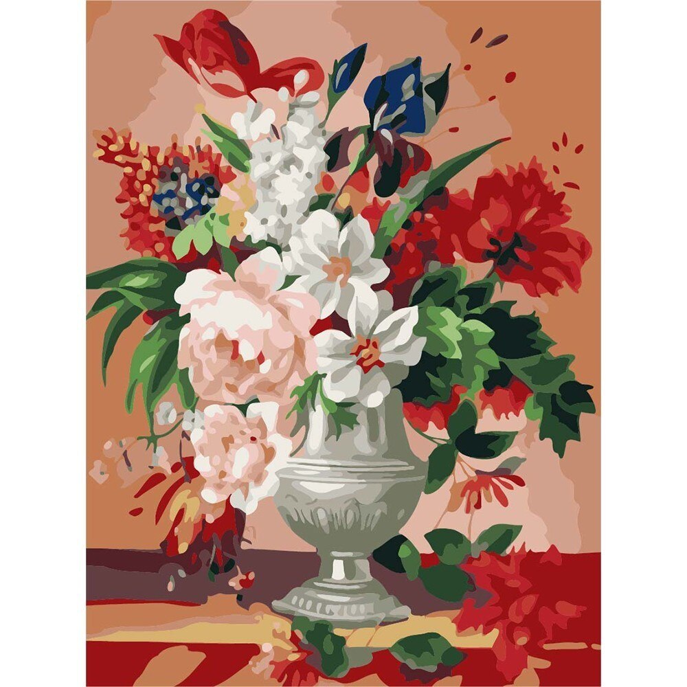 Azqsd Bloemen Schilderen Nummers Handgeschilderd Frameloze Olieverf Vaas Acryl Verf Op Canvas Voor Home Decor A527: SZYH-A616