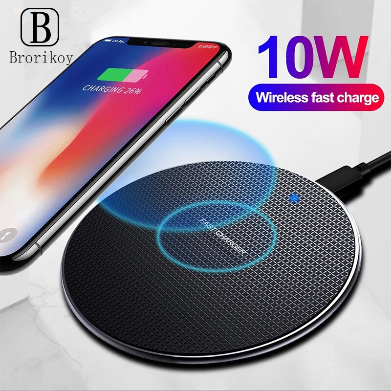 Qi Wireless Charger 10W Phone Charger For Xiaomi Mi 11 10s Lite Wireless Charging Pad For iPhone 12 11Pro Max Mini X XR 8 Plus