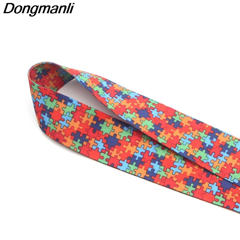 PC134 Autism Awareness Jigsaw Puzzle Lanyard Badge ID Lanyards/ Mobile Phone Rope Neck Straps keychain