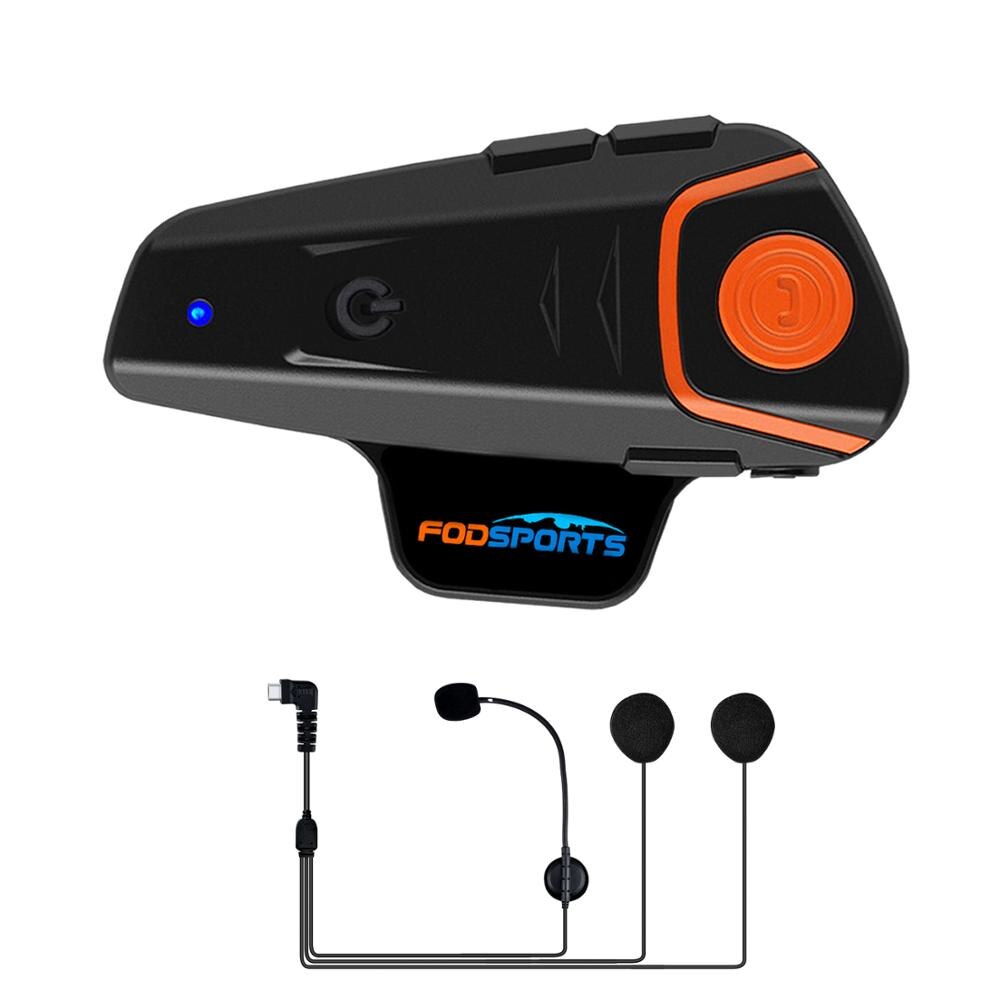 Fodsports BT-S2 del Casco Del Motociclo Citofono Wirless Microfono Impermeabile BT Interphone FM Radio 2 Piloti: hard mic intercom