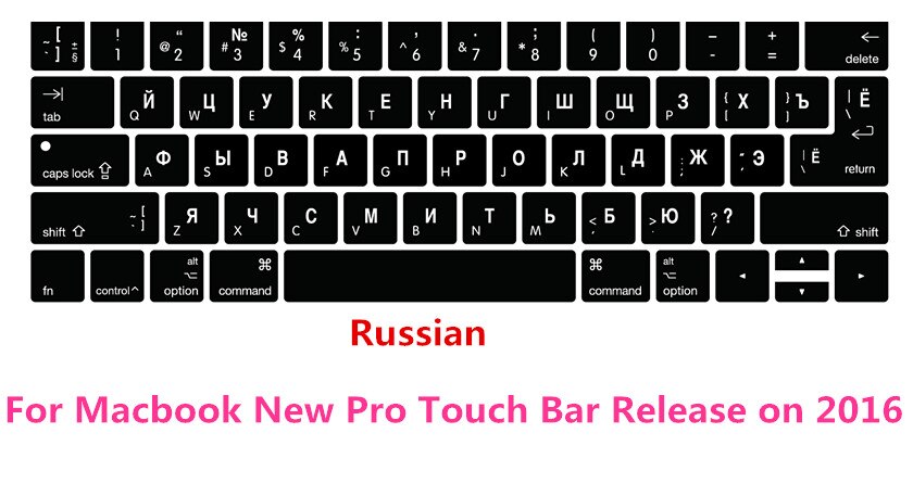 US/ue silikonowy Colemak Dvorak francuski hebrajski klawiatura pokrywa skóry dla Macbook 2017 nowy Pro 13 "A1706 15" A1707 z dotykowym paskiem: Russian
