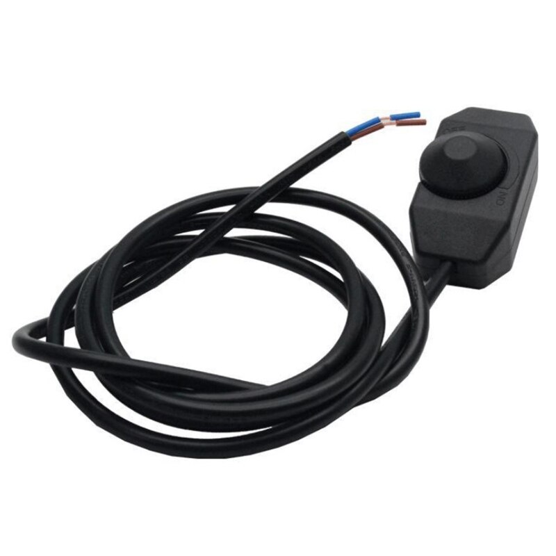 1A 220V Rotary Cord Switch Adjustable Rotary Control Switch Compact Wiring Easy Install for Bedroom Table Lamp