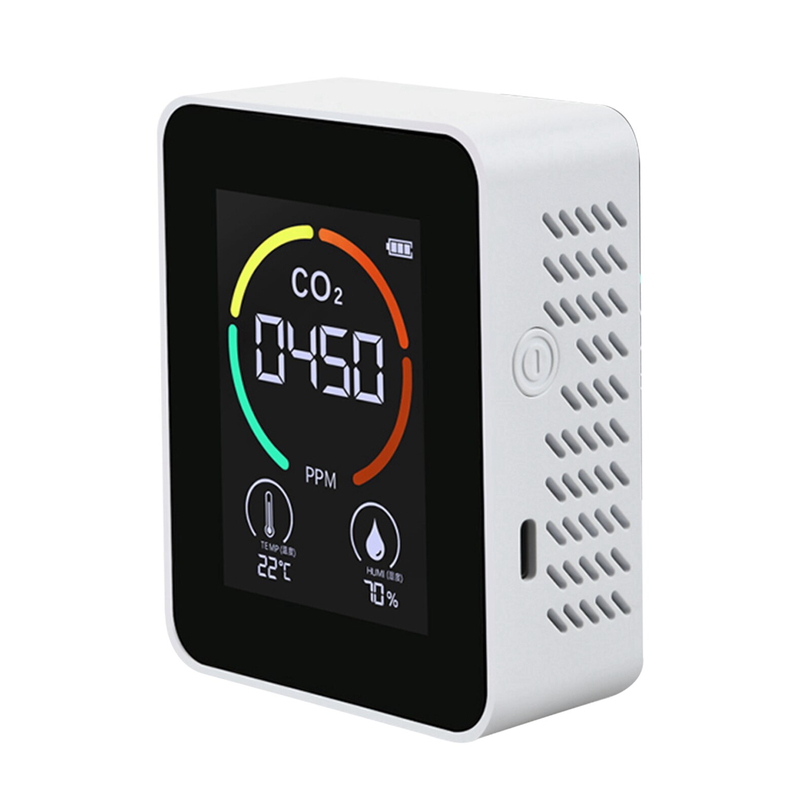 Multifunctionele 6 In 1 CO2 Meter Digitale Temperatuur Vochtigheid Tester Kooldioxide Tvoc Hcho PM2.5 Detector Luchtkwaliteit Monitor: 3 in 1 White