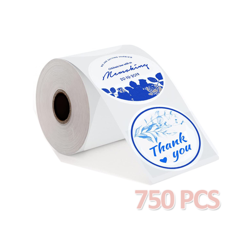 500 Stück Thermo-Etikettenpapier, runder Aufkleber, wasserfestes Etikett für , Kinderaufkleber, Logo, Dankeskarte, PM-241, PM-246S, D520S: BK