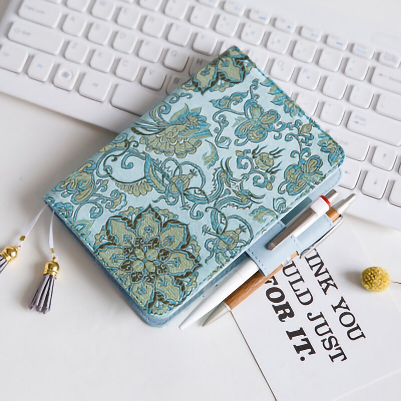 Chinese Style Embroidery Notebook Travel Diary Book Exercise Composition Binding Note Notepad Stationery Office School