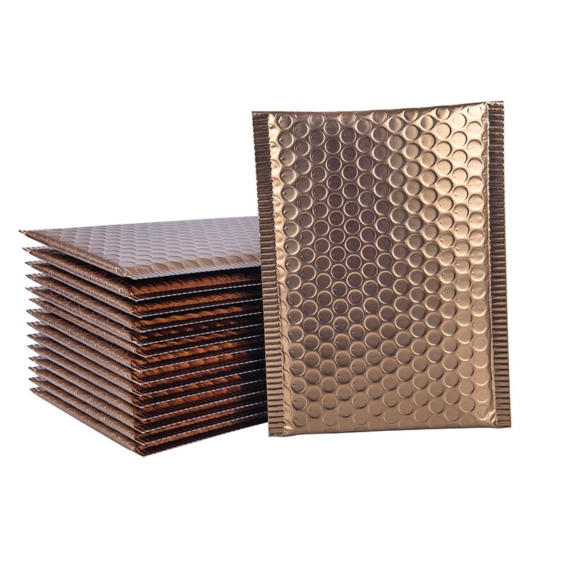 10Pcs Matte Gold Bubble Envelop Schokbestendig Bubble Mailers Gevoerde Mailing Tassen Express Verpakking Zak
