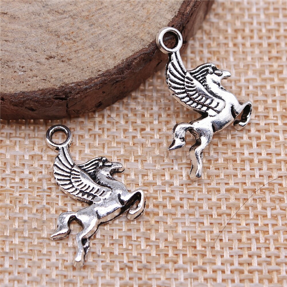 WYSIWYG 20 pièces breloques pégase cheval volant 20x15mm Antique faisant pendentif Vintage tibétain Bronze argent couleur bijoux faits à la main