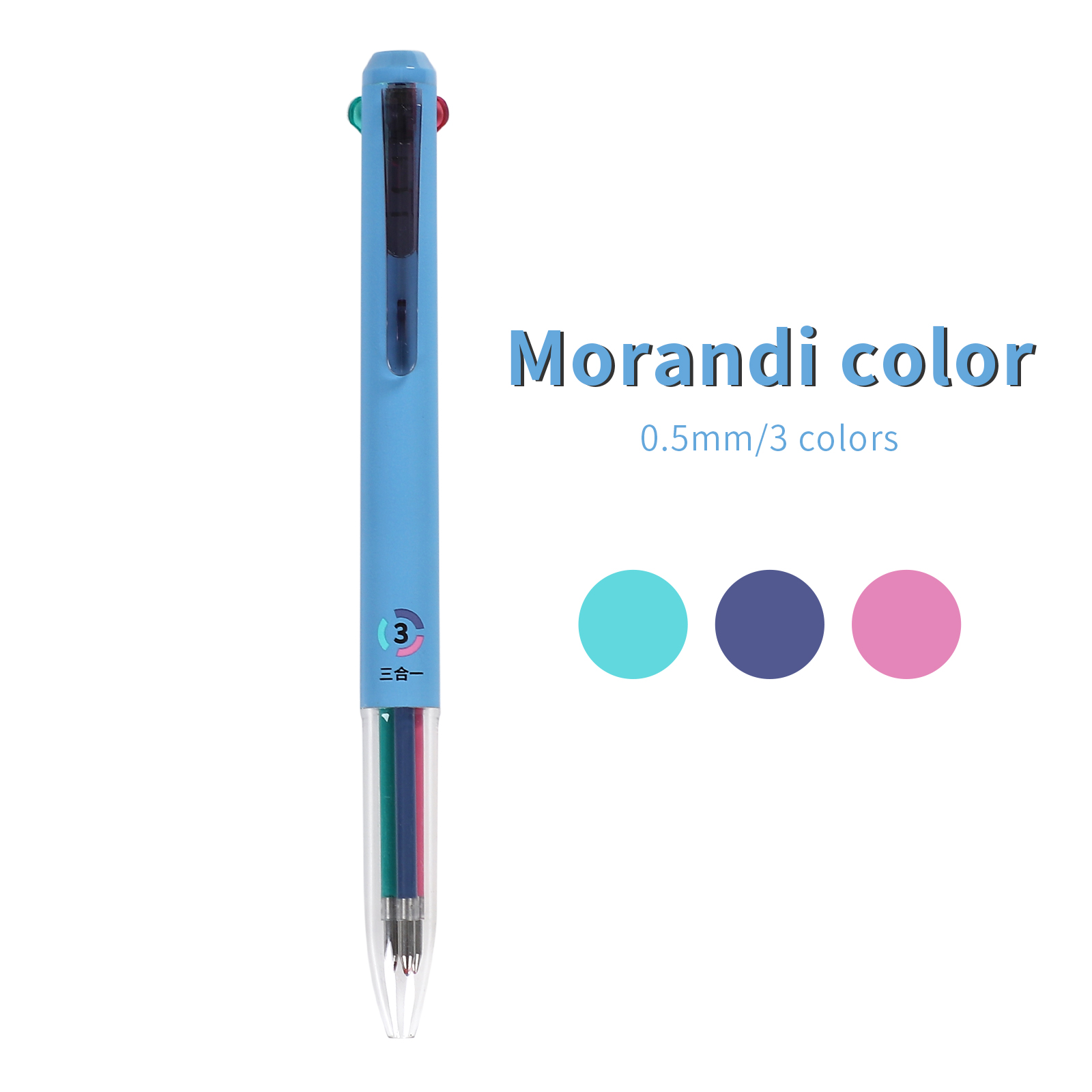 0.5mm Multifunctional Gel Pen Quick Drying Cap Neutral Pen 3 Color Press Gel Pen Journal Writing Supplies Stationery: Burgundy