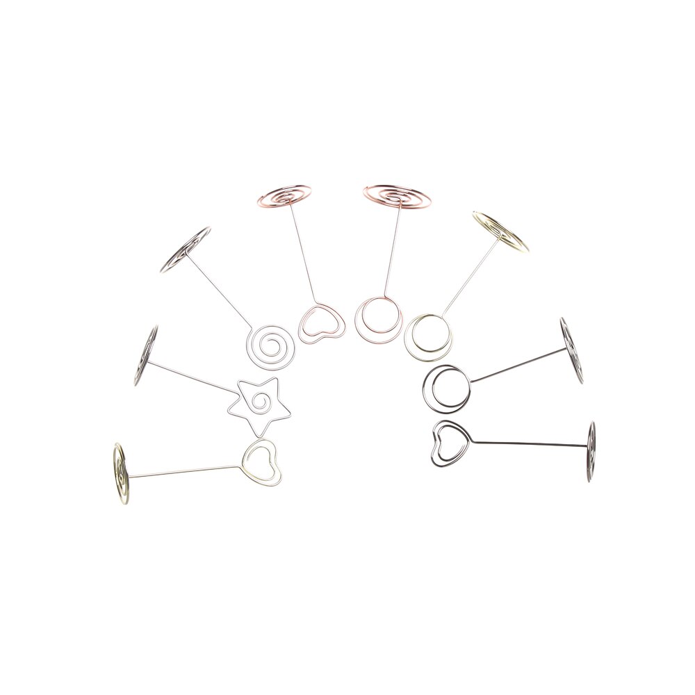 Metalen Kaarthouder Romantische Hart Foto Clip Tafel Nummer Stand Wedding Party Desktop Decoratie Bureau Accessoires