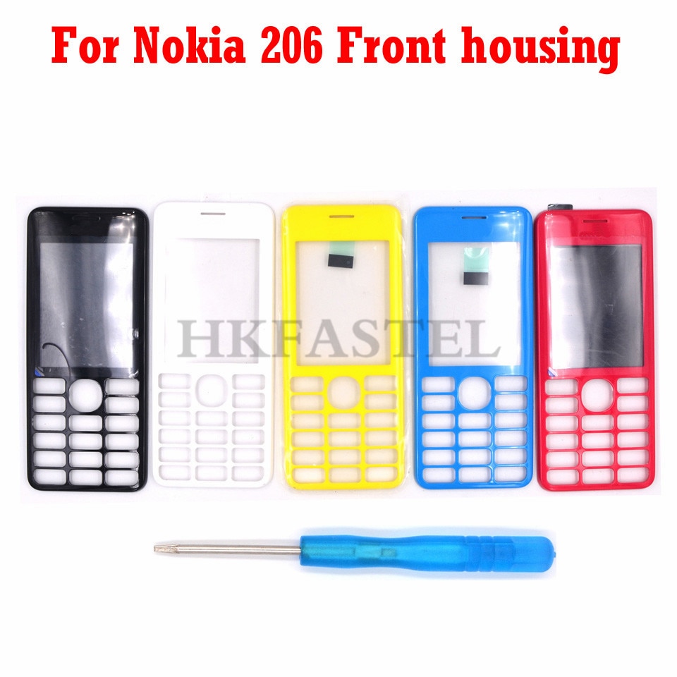 For Nokia 206 Mobile phone Front face Housing with Tool For 206 Dual Sim RM-872 Back battery door cover