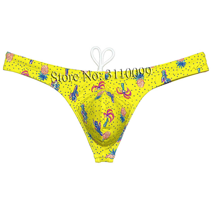 Herren Eisseidenfutter Bade Tanga Badeanzug Beachwear Badehose Bikini Bademode Unterwäsche: M / Kakifarbig