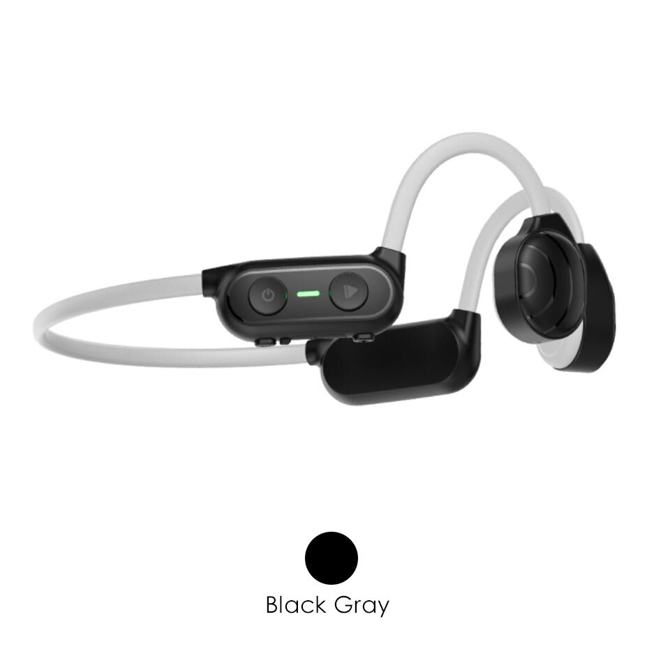 AS10 Beengeleiding Headset IPX5 Waterdichte Bluetooth 5.0 Hoofdtelefoon Met Microfoon Handsfree Bellen Outdoor Sport Oordopjes: Black Gray