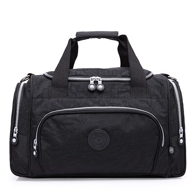 Tegaote mænds rejsetaske stor kapacitet mandlig bagage duffeltasker nylon multifunktionel bærbar weekendtot rejse nyeste stil: Sort