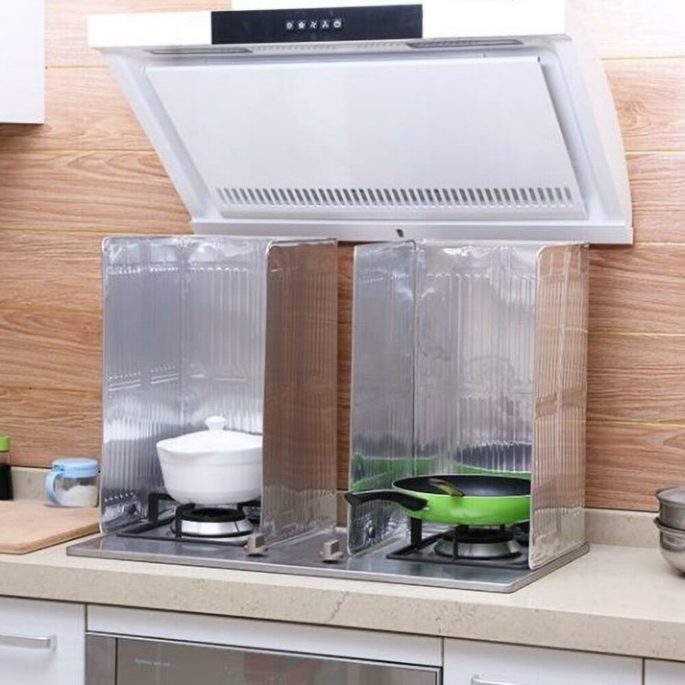 Aluminum Kitchen Gas Stove Oil Baffle plate foldable Magnetic Heat Resistant Board Frying Pan Oil Splash Protection Screen tools