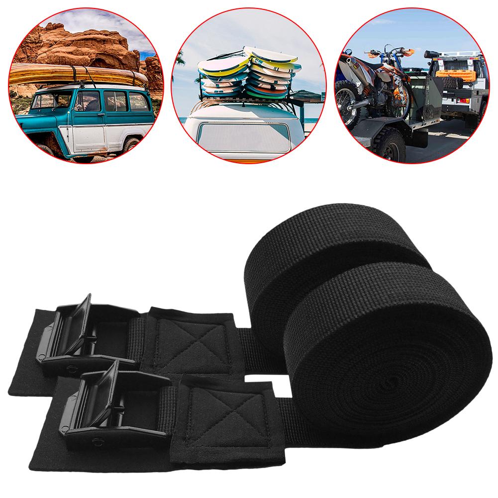 1 Pair Tie Down Strap Padded Cam Lock Buckle Cargo Rack Belt For Kayak Surfboard And Motorcycle