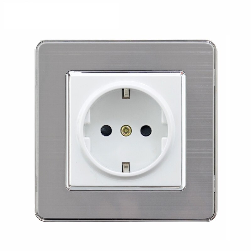 Avoir Eu/De/Ru Standaard Plug Aarding Stopcontact Rvs Panel Outlet 146Mm * 86Mm dubbele Plug Stopcontact