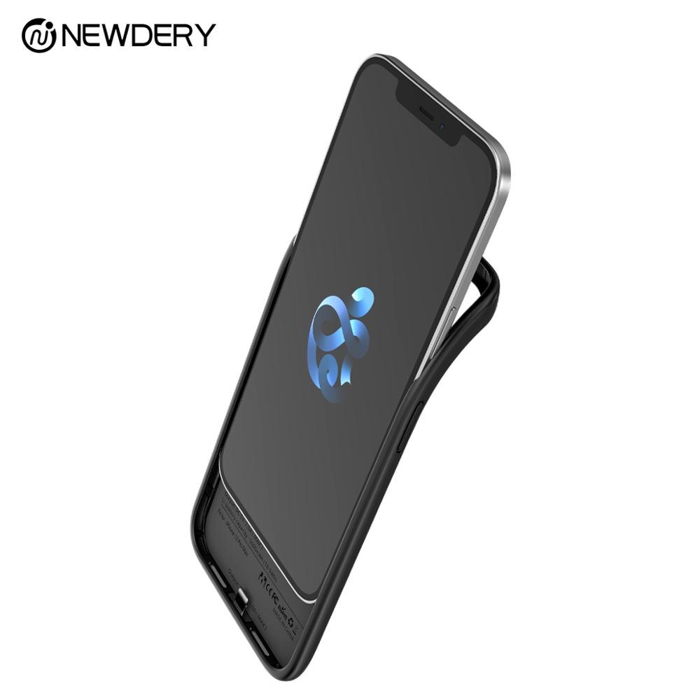 Newdery custodia di ricarica portatile per il iphone 12 mini 4700mAh Molle di TPU + PC di progettazione caso di alimentazione per iphone 12/12 pro ,12 pro max nero