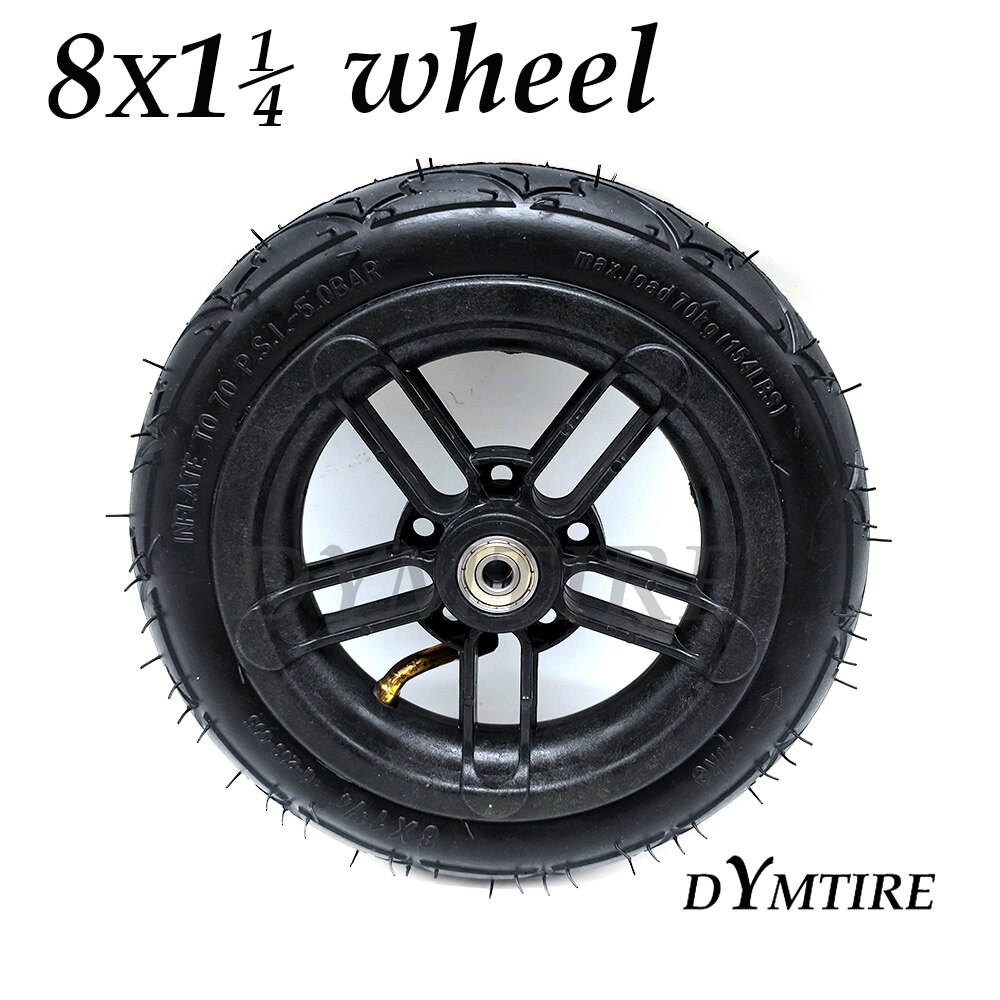 8X1 1/4 Wheel Pneumatic Tire with Plastic Rim for Folding Electric Scooter 8 Inch Inner and Outer Tyre Accessories
