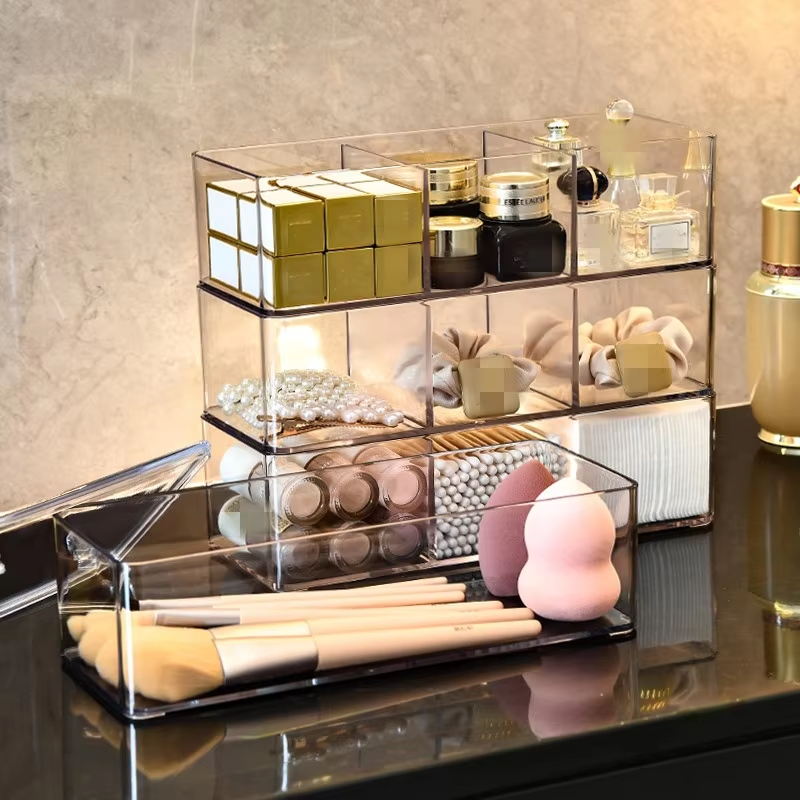 Makeup-organisator til skuffe, makeup-organisator til forfængelighed, bordplade, badeværelse, køkken og opbevaringskasser