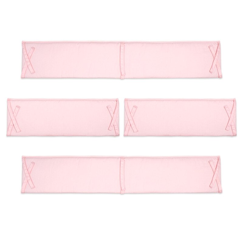 Juego de 4 unids/set De Almohada parachoques de Color sólido para bebé, cojín para cuna de bebé, Protector de cuna, decoración para habitación de niños, accesorios de cama: 4PCS Pink