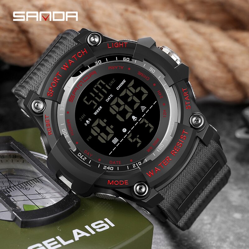 Top Horloge 50M Waterdicht Heren Horloges Stopwatch Quakeproof Digitale Horloge Mode Man Sport Klok Sanda Horloges