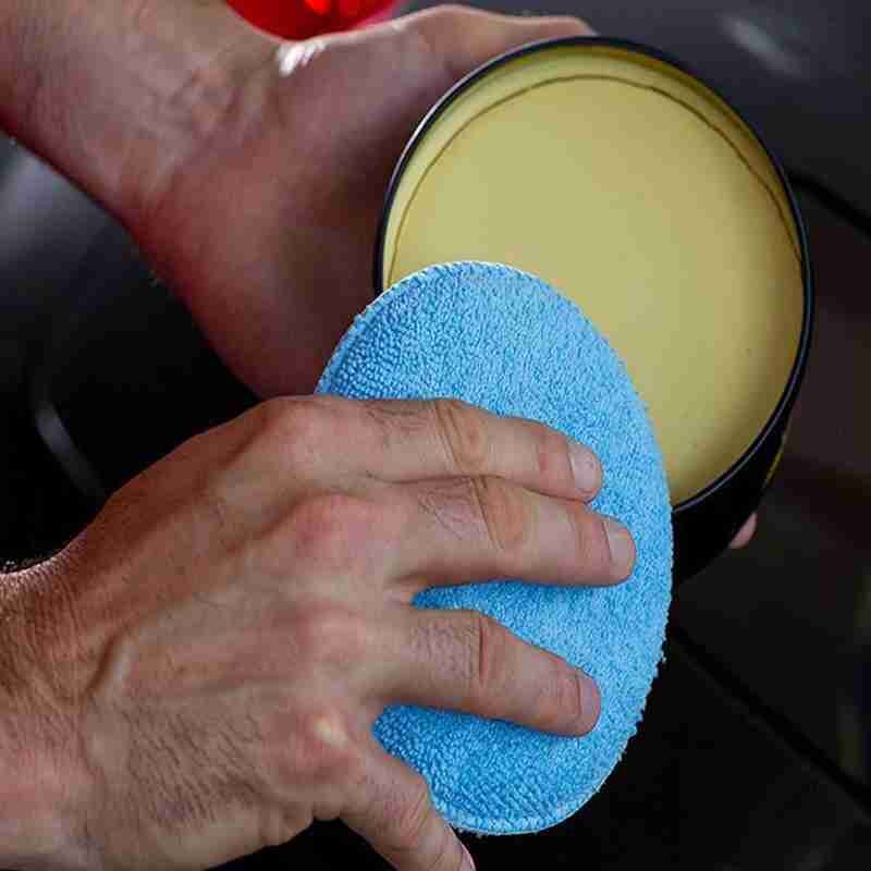 13cm Round Blue Microfiber Foam Sponge Polish Wax Applicator Car Detailing Cleaning Pad