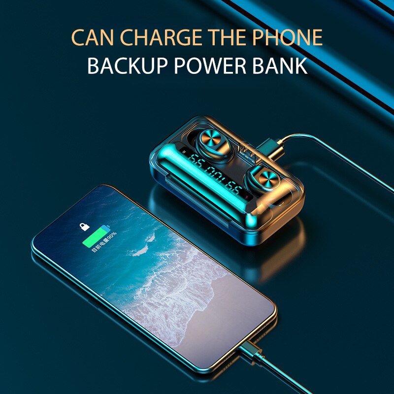 Bluetooth Headset Wireless Stereo Headset Touch Three True Power Display Waterproof Wireless Bluetooth Headset